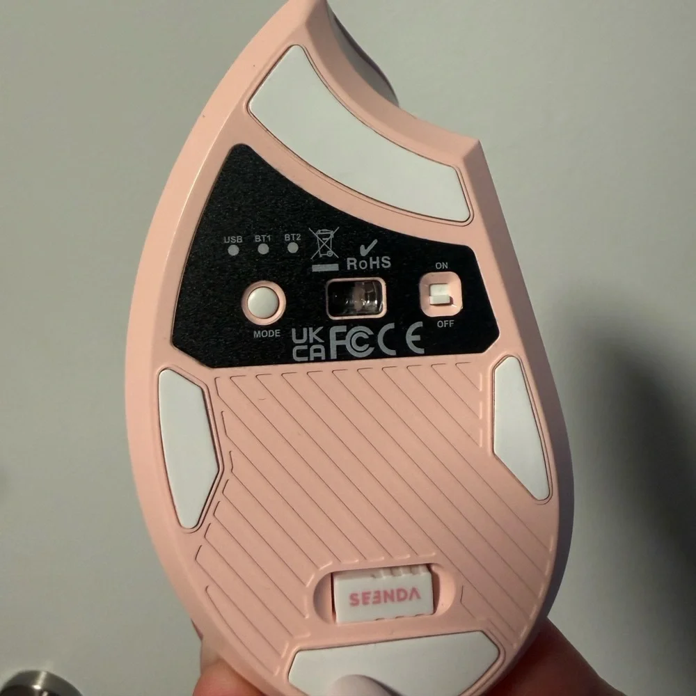 Ergonomic Pink Wireless Mouse